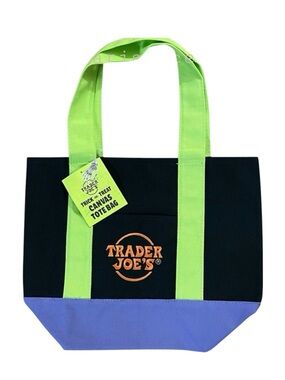 Trader Joe's Multicolor Mini Canvas Tote Bag. NWT